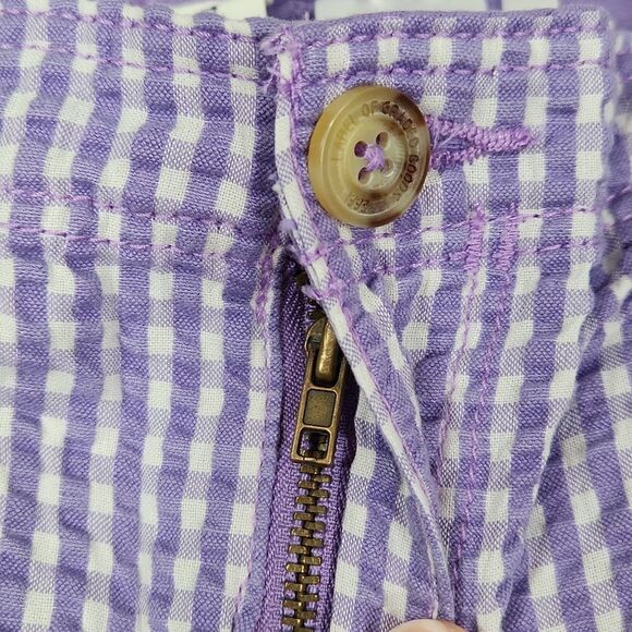 🔸️NWT H&M Label of Graded Goods Purple Gingham Belted & Cuffed Shorts Youth 14 - Picture 6 of 11
